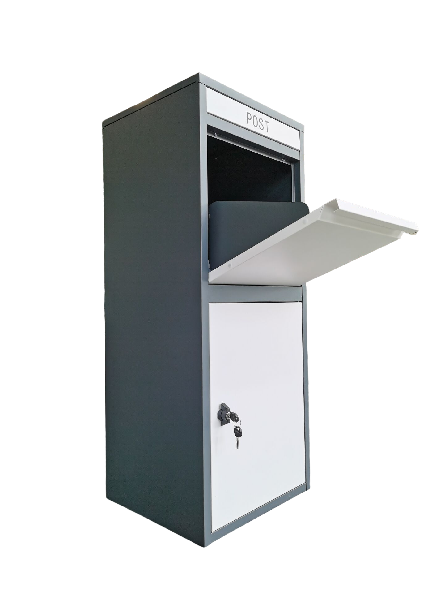Postkasten-Weiss-Grau