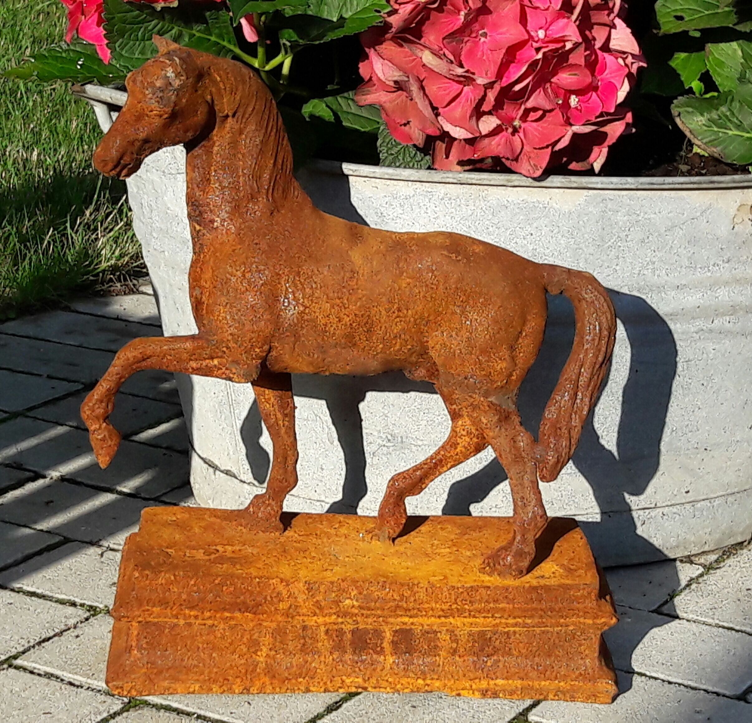 Geschaeft-Thomas-400 Gartenskulptur , Pferdebüste , Eisenpferd